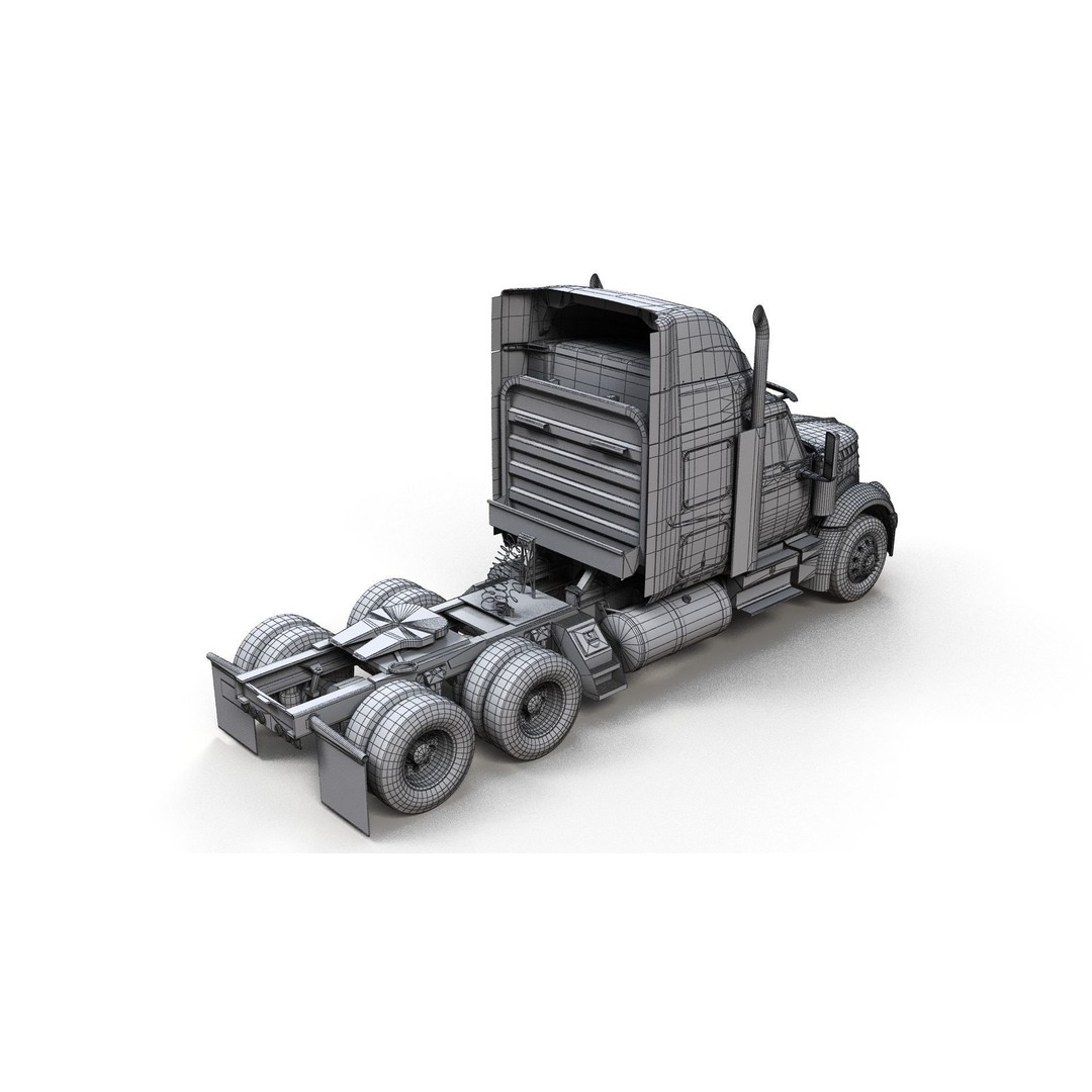 International LoneStar Sidedump 3D Model – Low Poly Game Ready Truck, FBX - View 15