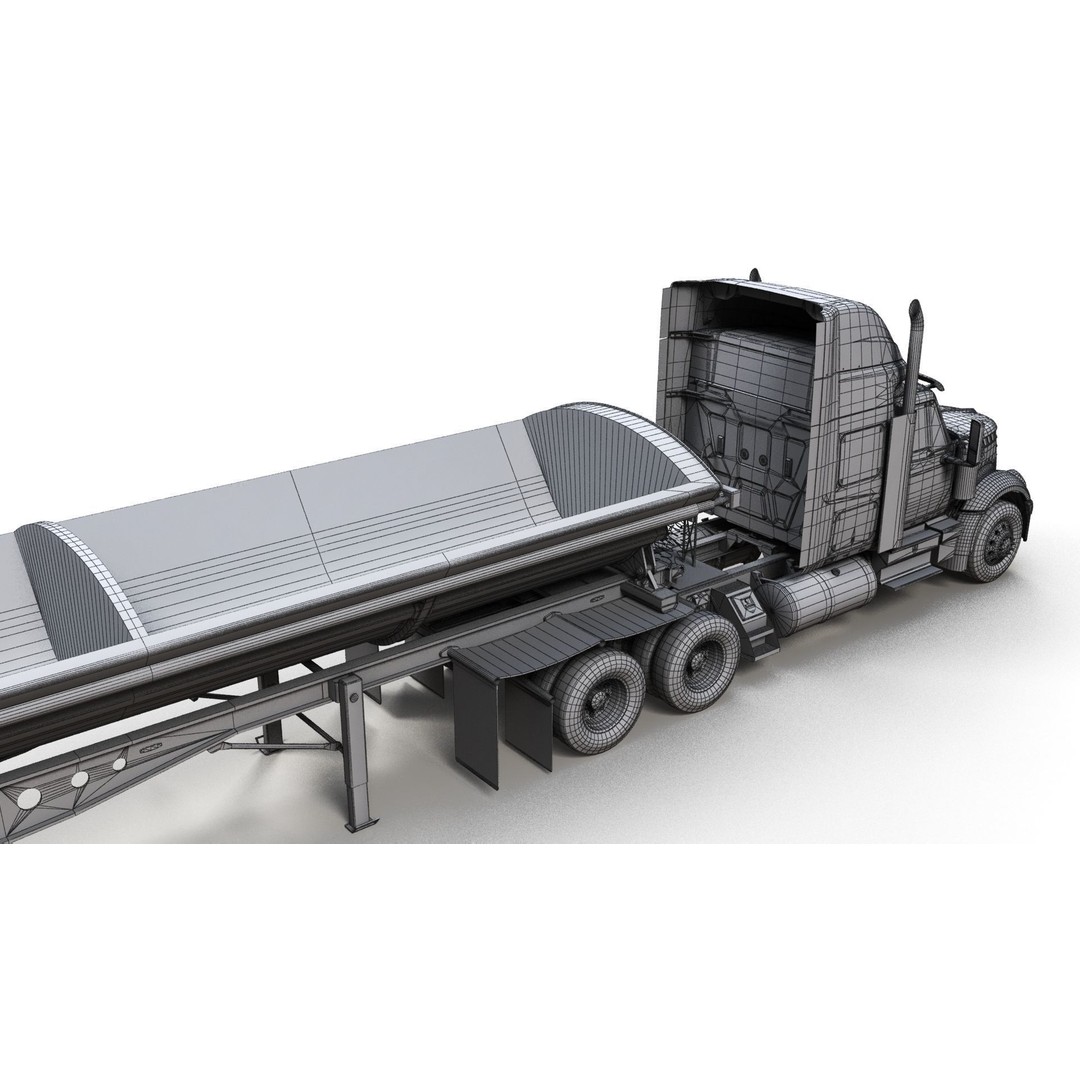 International LoneStar Sidedump 3D Model – Low Poly Game Ready Truck, FBX - View 17