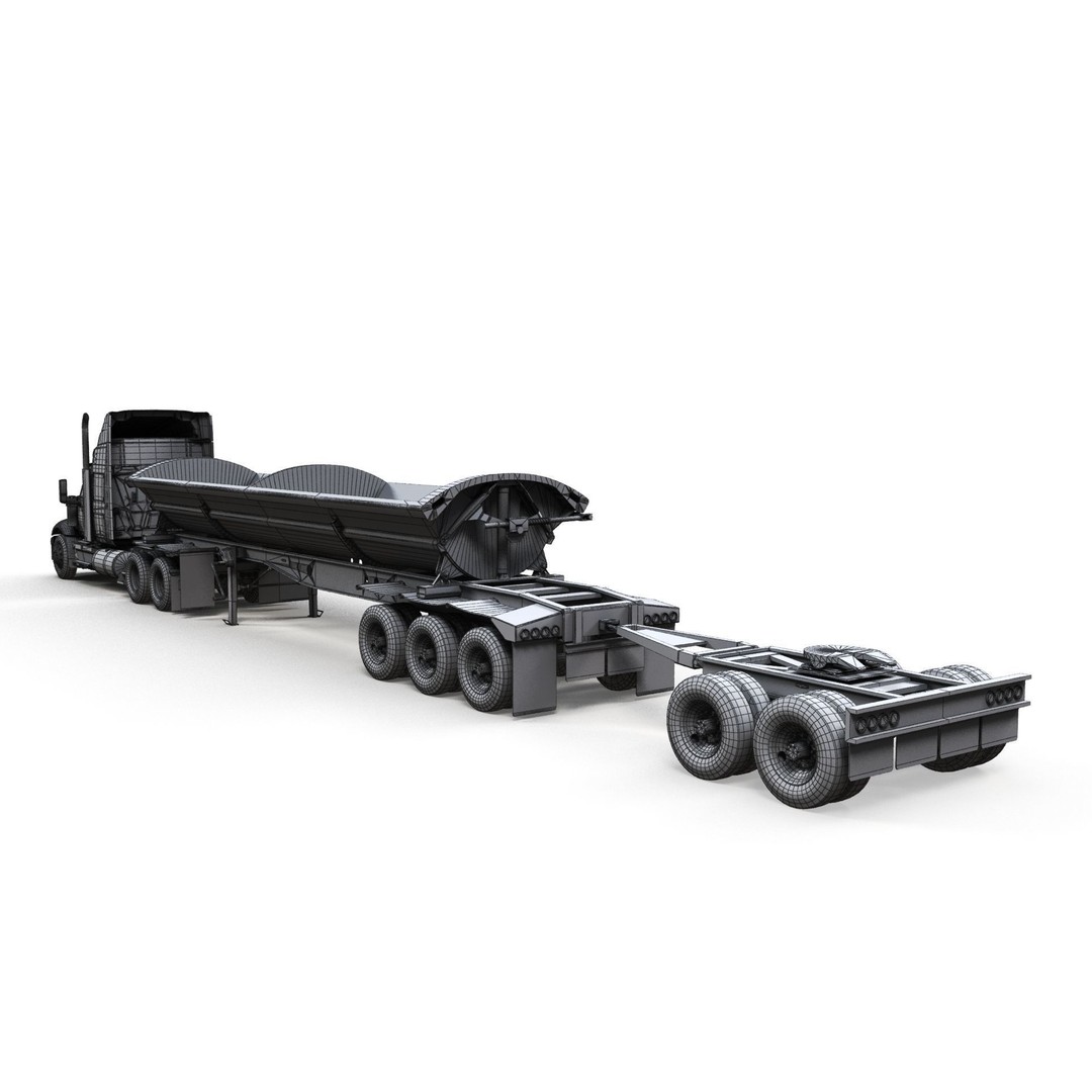 International LoneStar Sidedump 3D Model – Low Poly Game Ready Truck, FBX - View 22