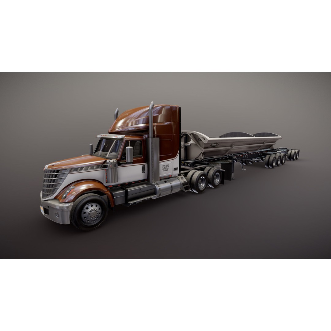 International LoneStar Sidedump 3D Model – Low Poly Game Ready Truck, FBX - View 25