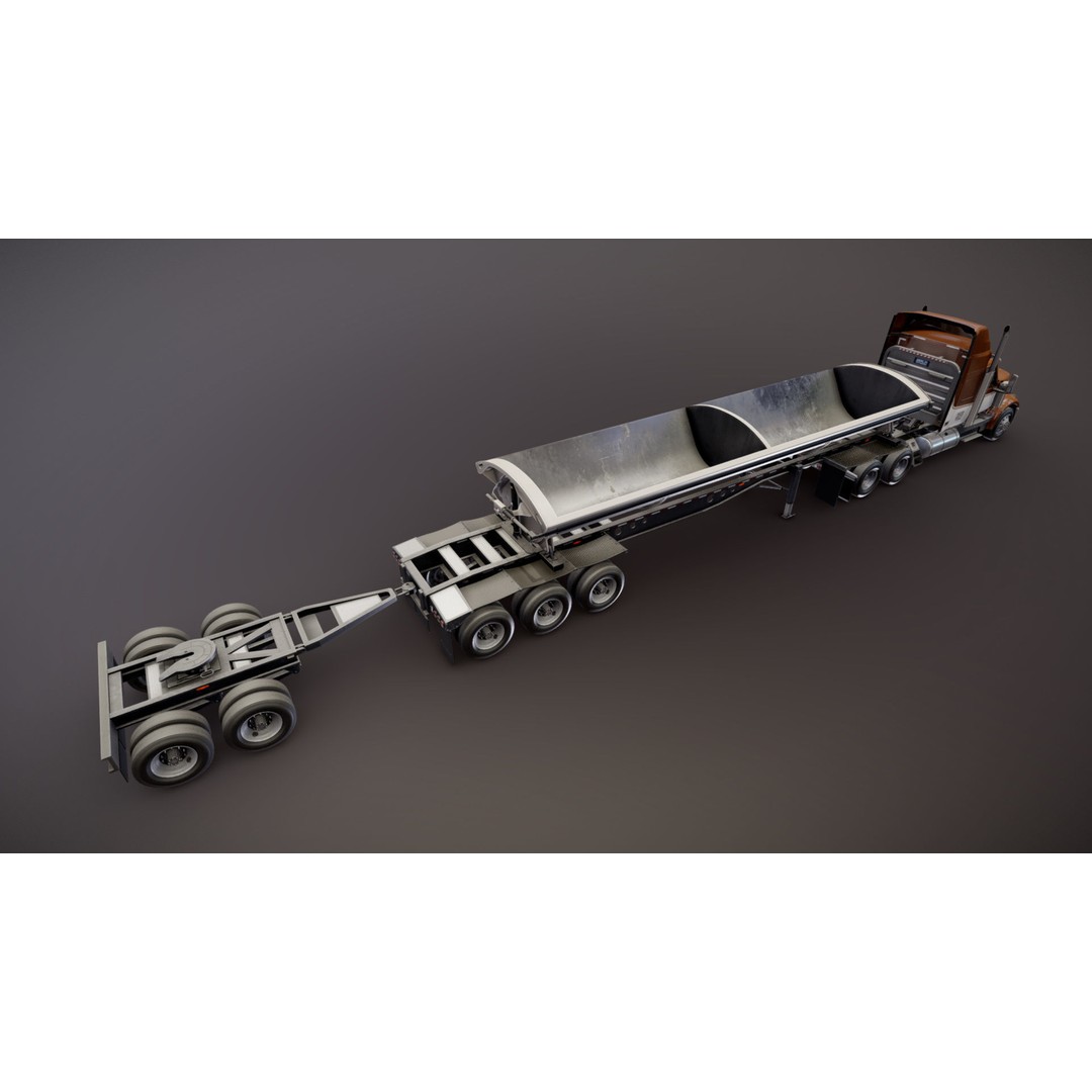 International LoneStar Sidedump 3D Model – Low Poly Game Ready Truck, FBX - View 26