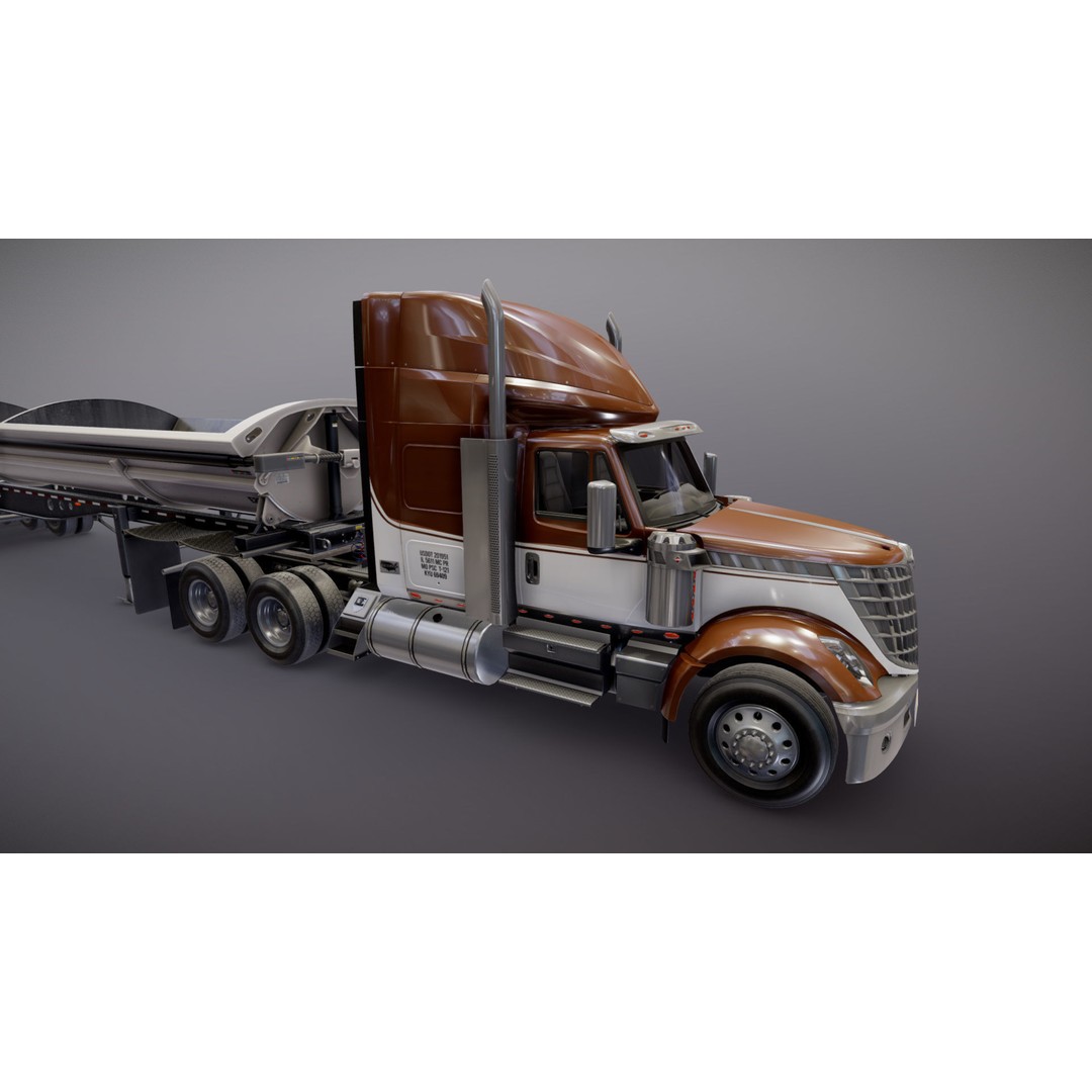 International LoneStar Sidedump 3D Model – Low Poly Game Ready Truck, FBX - View 27