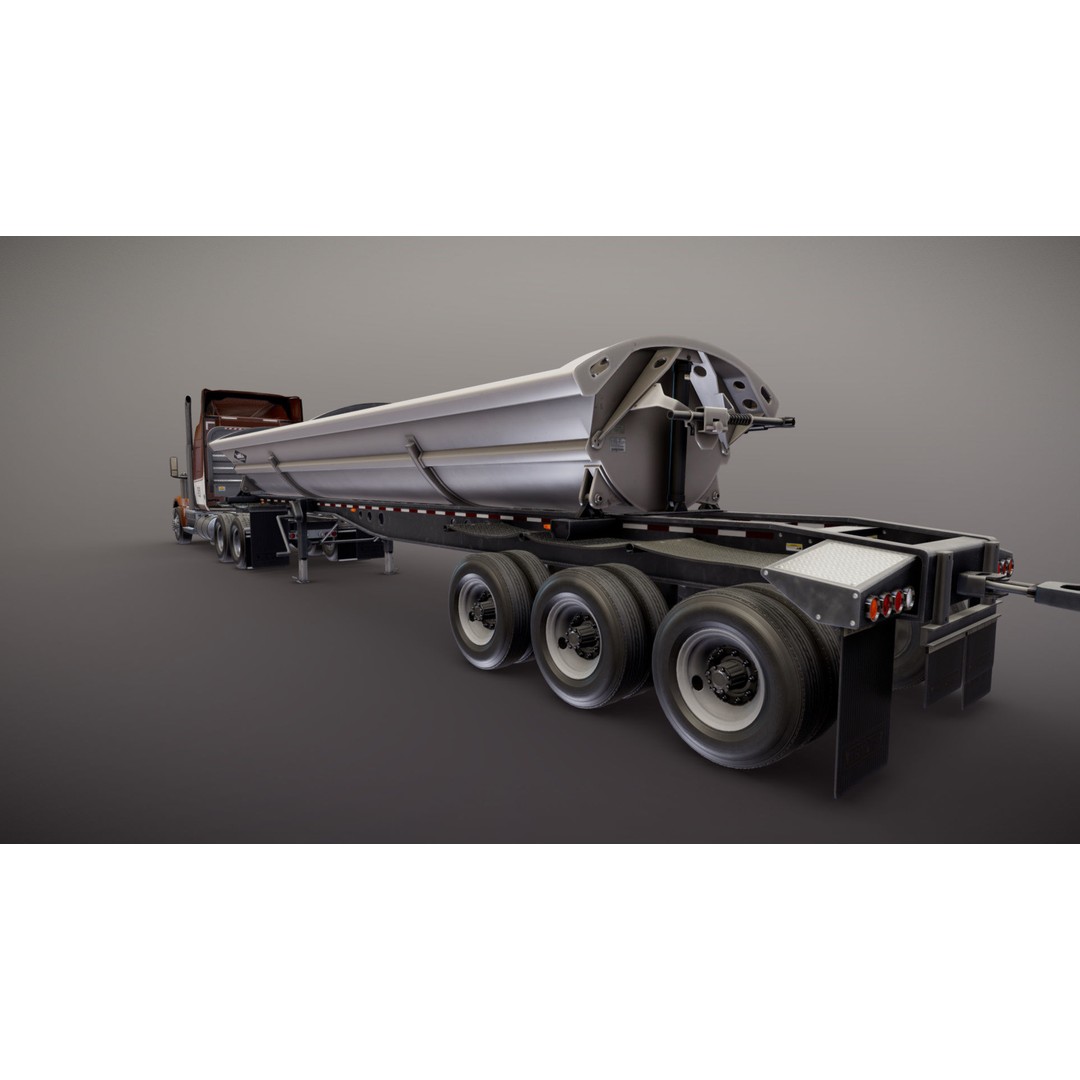 International LoneStar Sidedump 3D Model – Low Poly Game Ready Truck, FBX - View 32