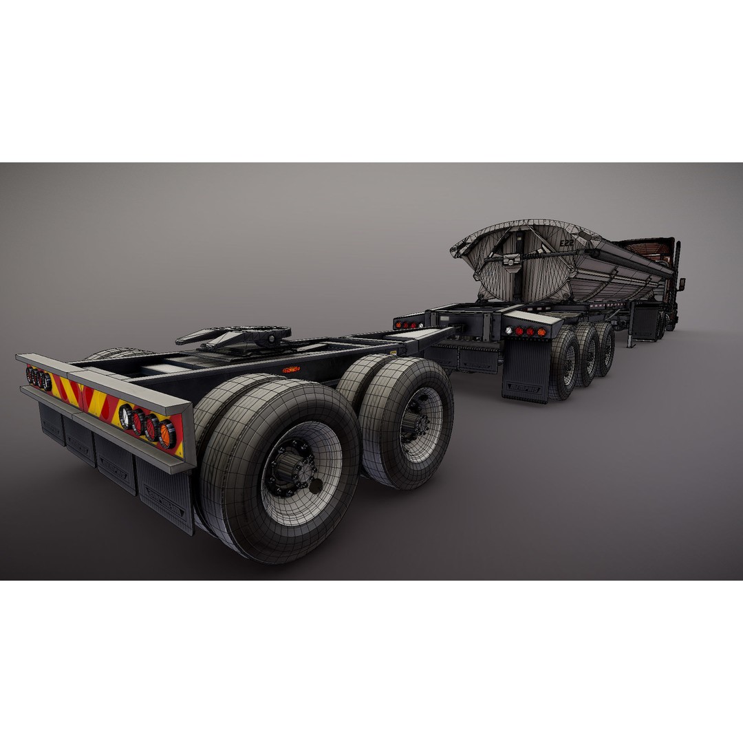 International LoneStar Sidedump 3D Model – Low Poly Game Ready Truck, FBX - View 35