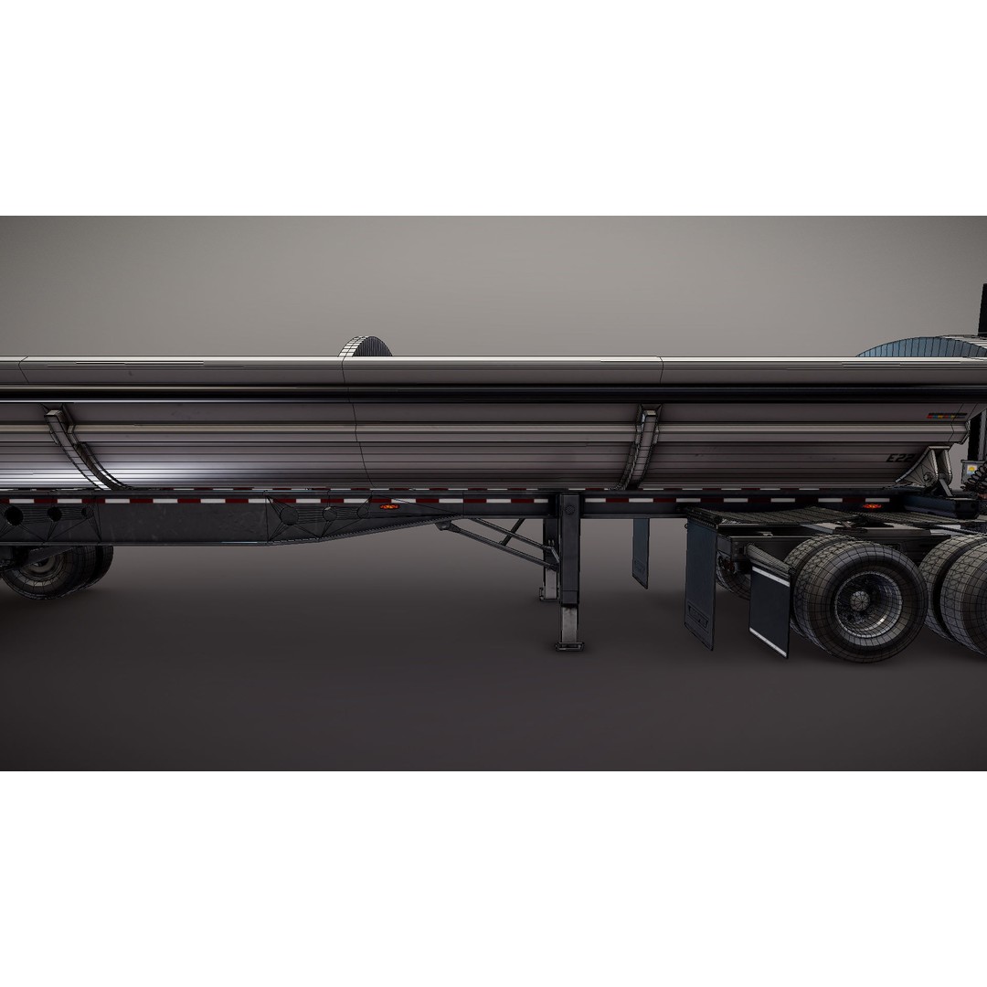 International LoneStar Sidedump 3D Model – Low Poly Game Ready Truck, FBX - View 37