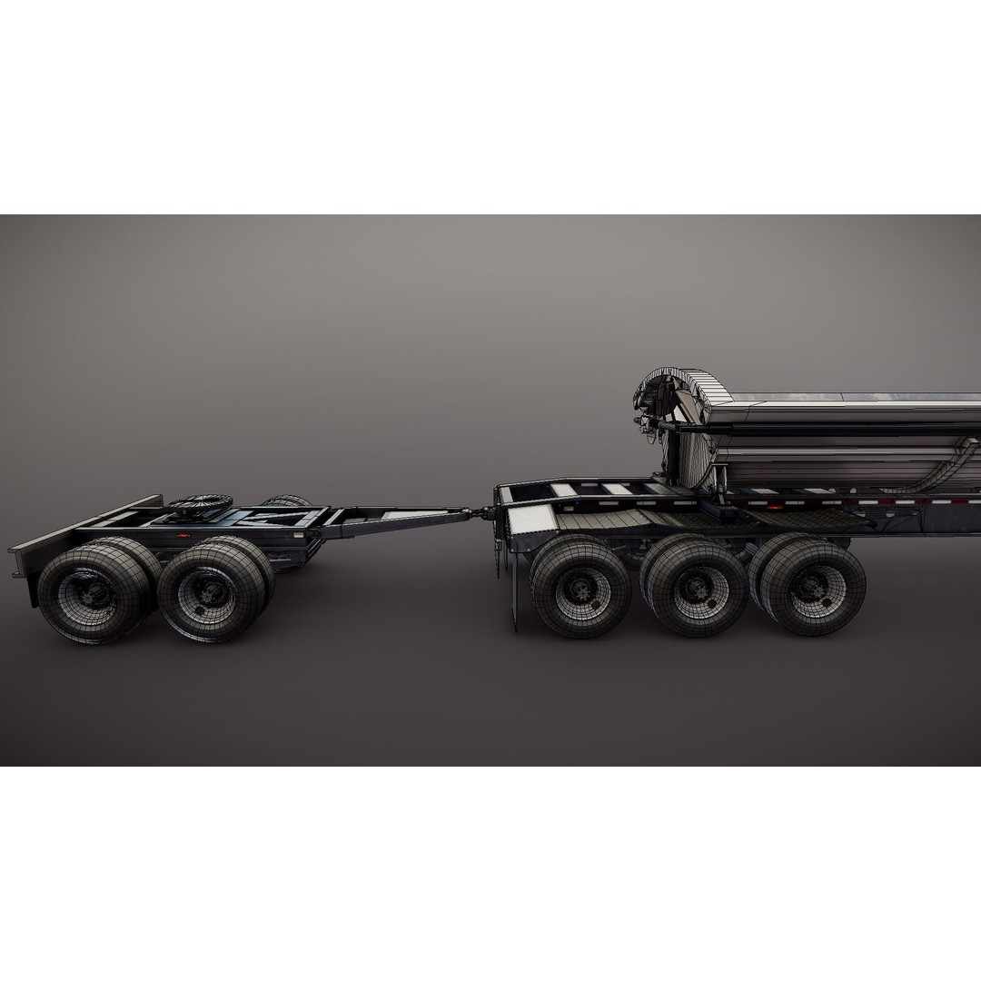 International LoneStar Sidedump 3D Model – Low Poly Game Ready Truck, FBX - View 38