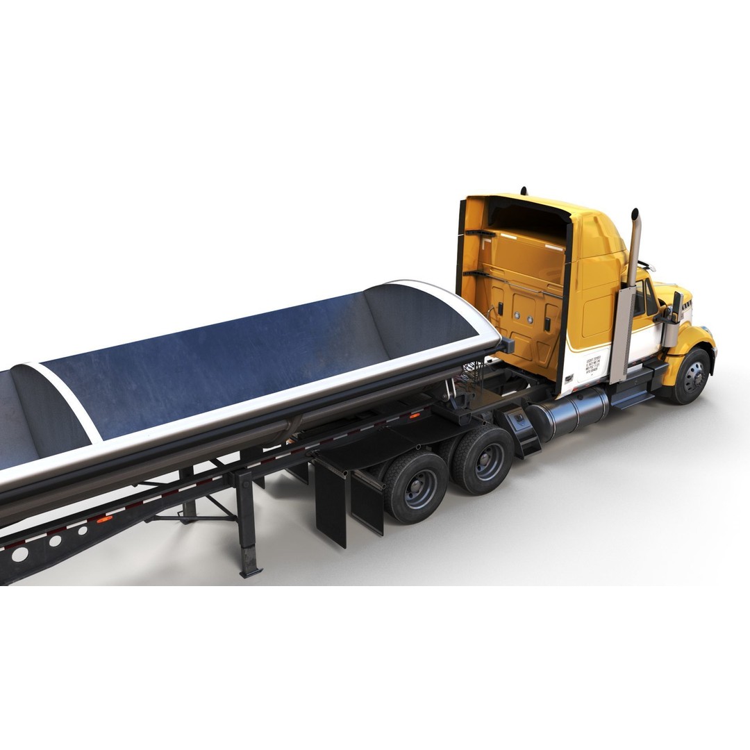 International LoneStar Sidedump 3D Model – Low Poly Game Ready Truck, FBX - View 4