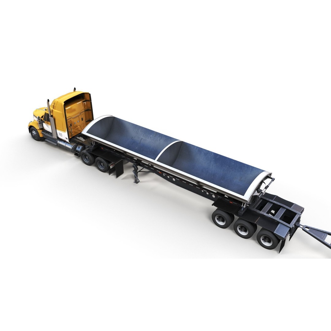 International LoneStar Sidedump 3D Model – Low Poly Game Ready Truck, FBX - View 6