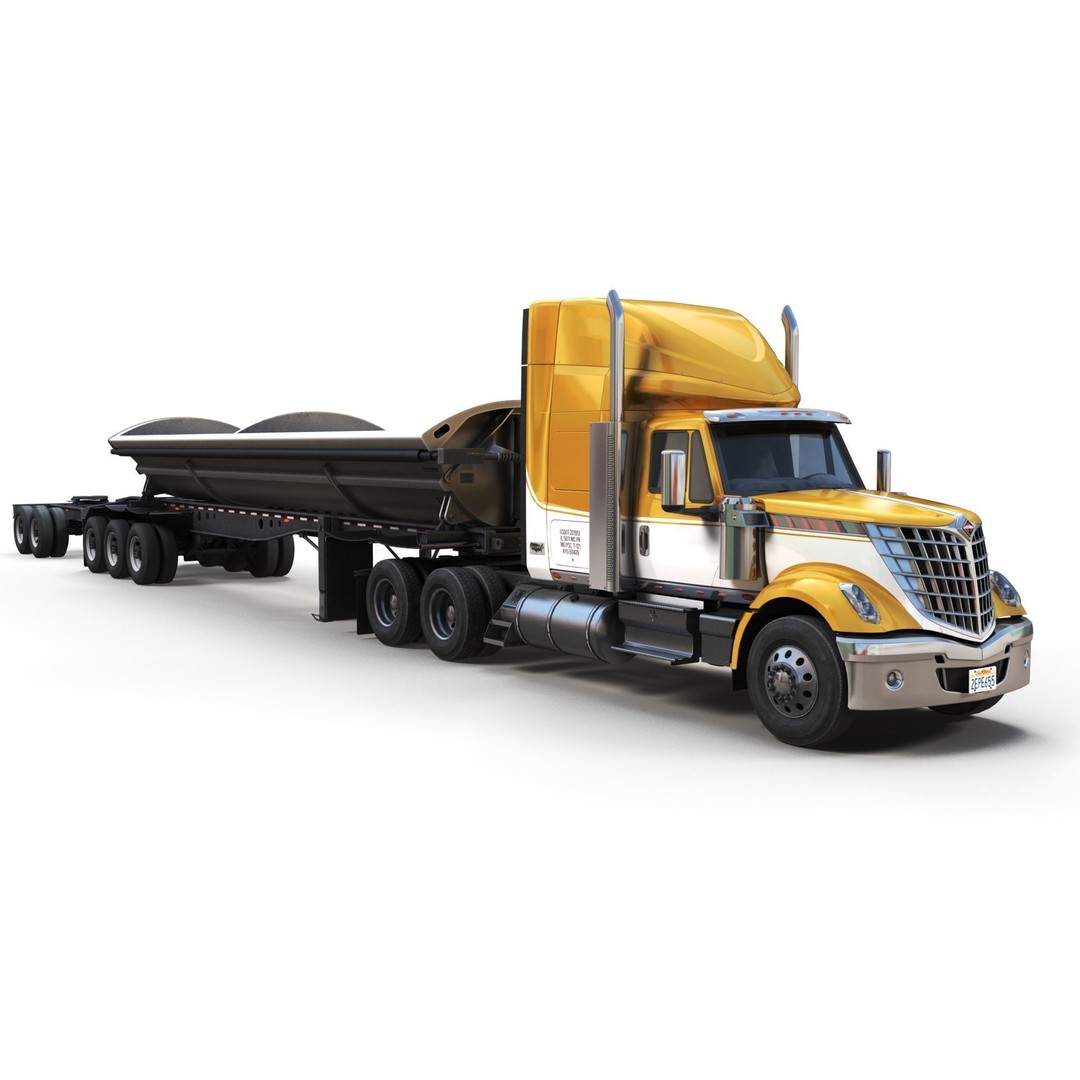 International LoneStar Sidedump 3D Model – Low Poly Game Ready Truck, FBX - View 8