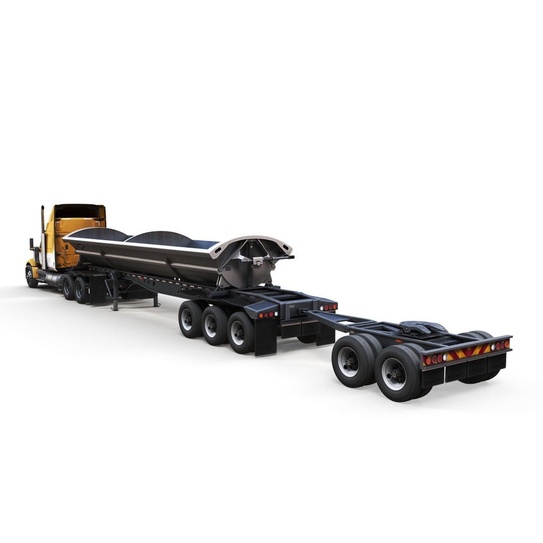 International LoneStar Sidedump 3D Model – Low Poly Game Ready Truck, FBX - View 9