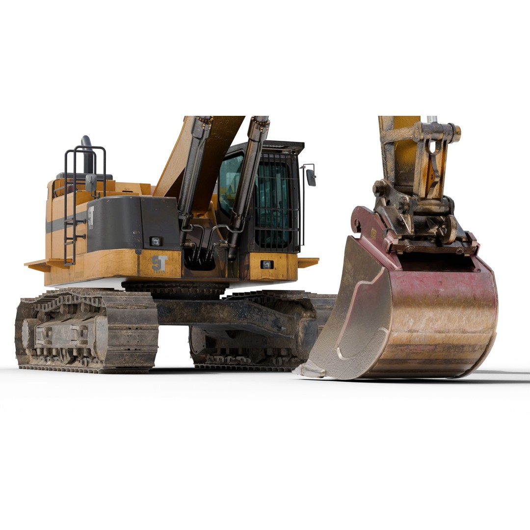 Excavator Hydraulic 3D Model – Ultra-Realistic Game-Ready Asset, FBX/OBJ - View 10