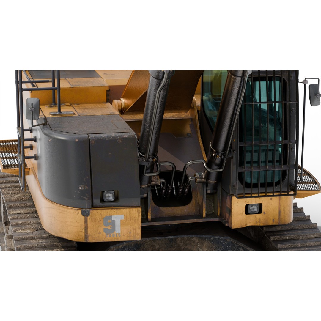 Excavator Hydraulic 3D Model – Ultra-Realistic Game-Ready Asset, FBX/OBJ - View 13