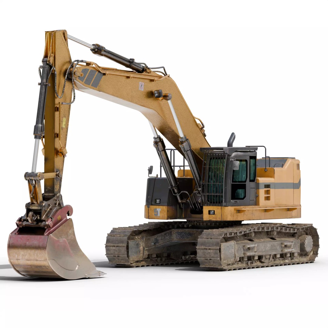 Excavator Hydraulic 3D Model – Ultra-Realistic Game-Ready Asset, FBX/OBJ - View 2