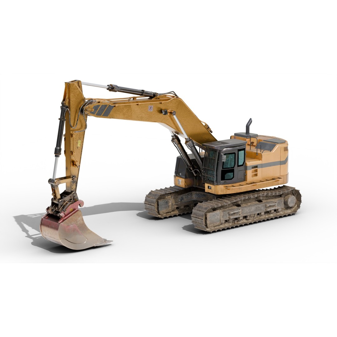 Excavator Hydraulic 3D Model – Ultra-Realistic Game-Ready Asset, FBX/OBJ - View 4