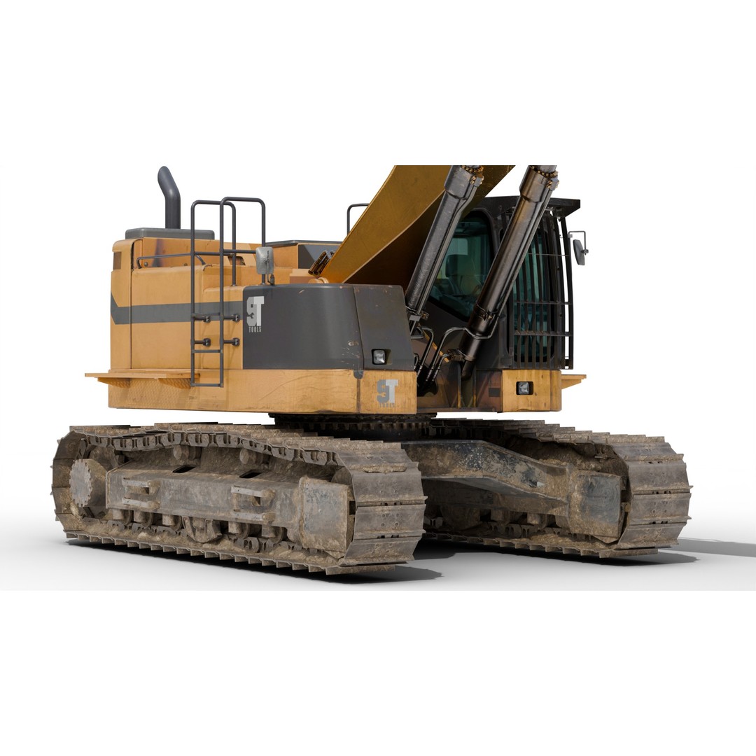 Excavator Hydraulic 3D Model – Ultra-Realistic Game-Ready Asset, FBX/OBJ - View 9
