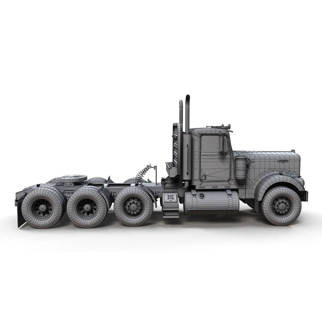 Kenworth W900A Day Cab 3D Model – Low Poly Game Ready Vehicle, FBX - View 13