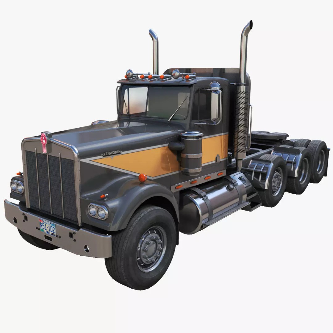 Kenworth W900A Day Cab 3D Model – Low Poly Game Ready Vehicle, FBX - View 2