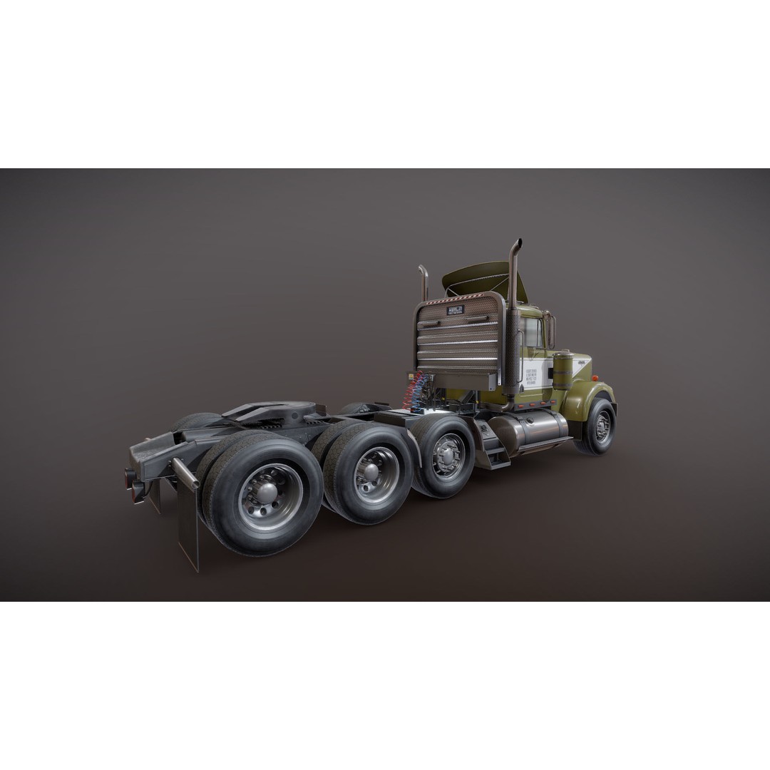 Kenworth W900A Day Cab 3D Model – Low Poly Game Ready Vehicle, FBX - View 20