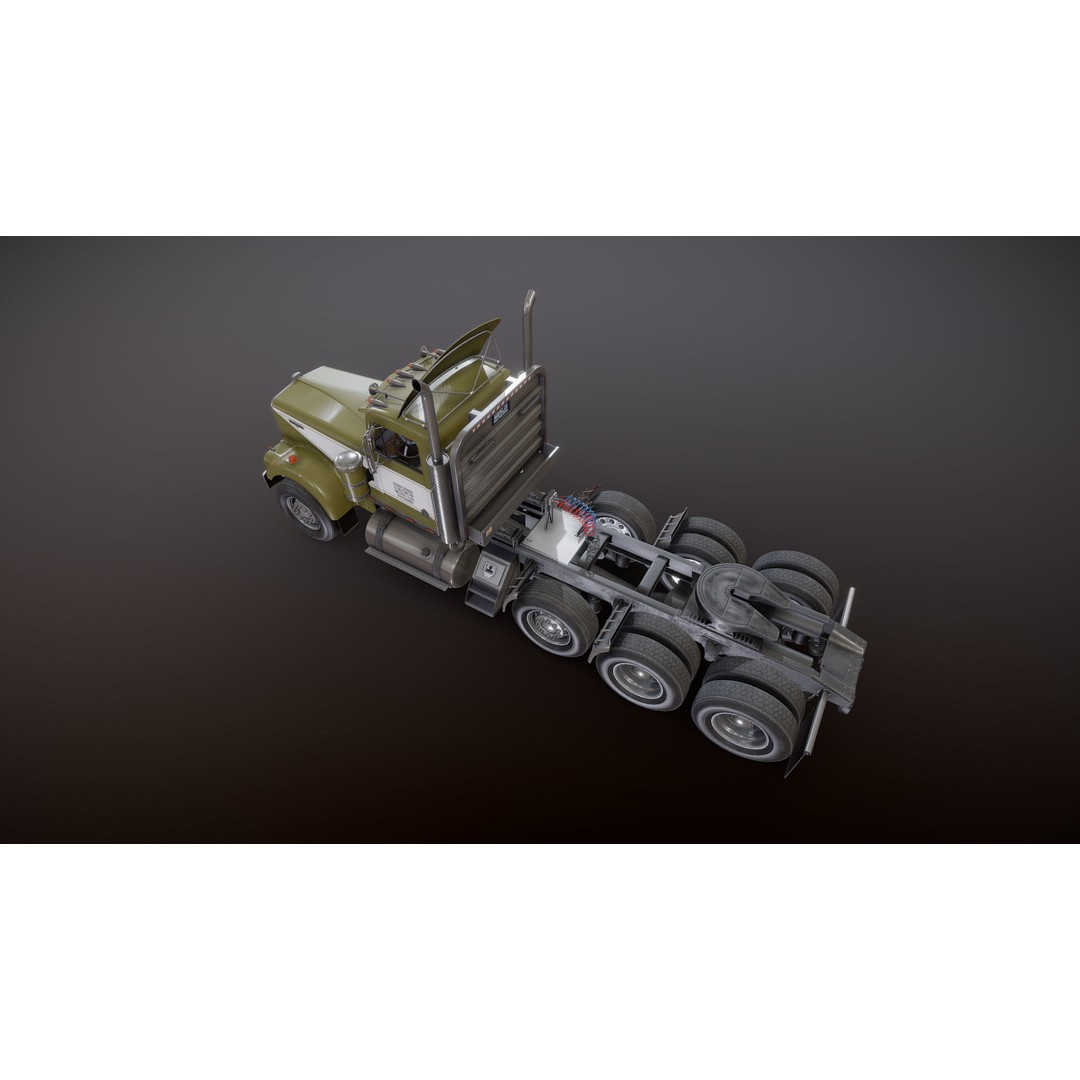 Kenworth W900A Day Cab 3D Model – Low Poly Game Ready Vehicle, FBX - View 23