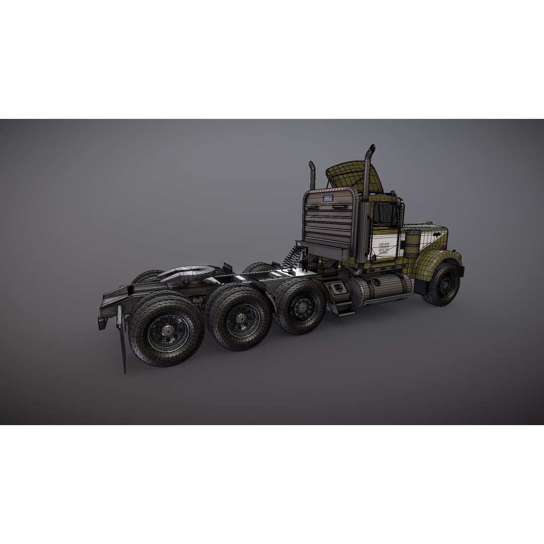 Kenworth W900A Day Cab 3D Model – Low Poly Game Ready Vehicle, FBX - View 24