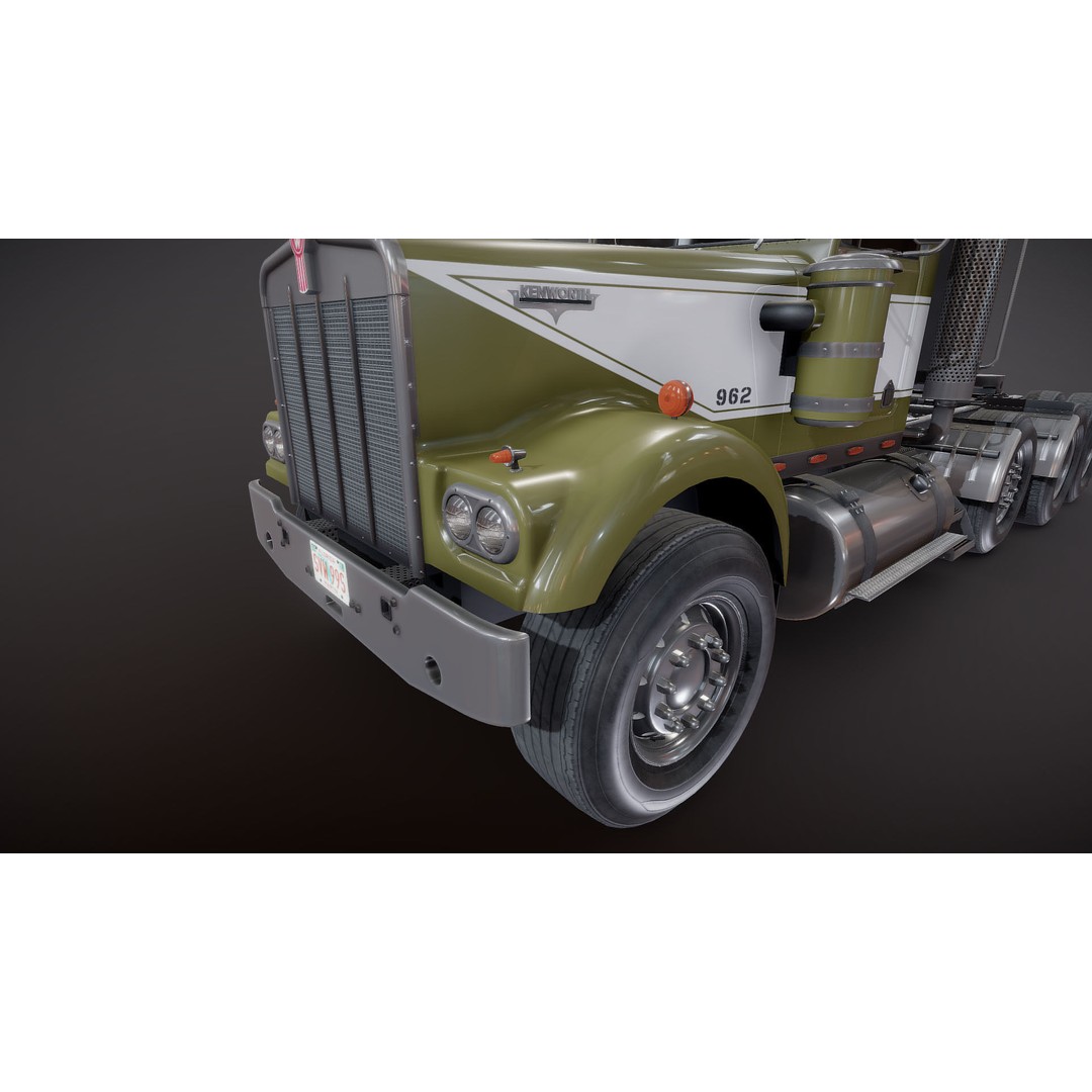 Kenworth W900A Day Cab 3D Model – Low Poly Game Ready Vehicle, FBX - View 28