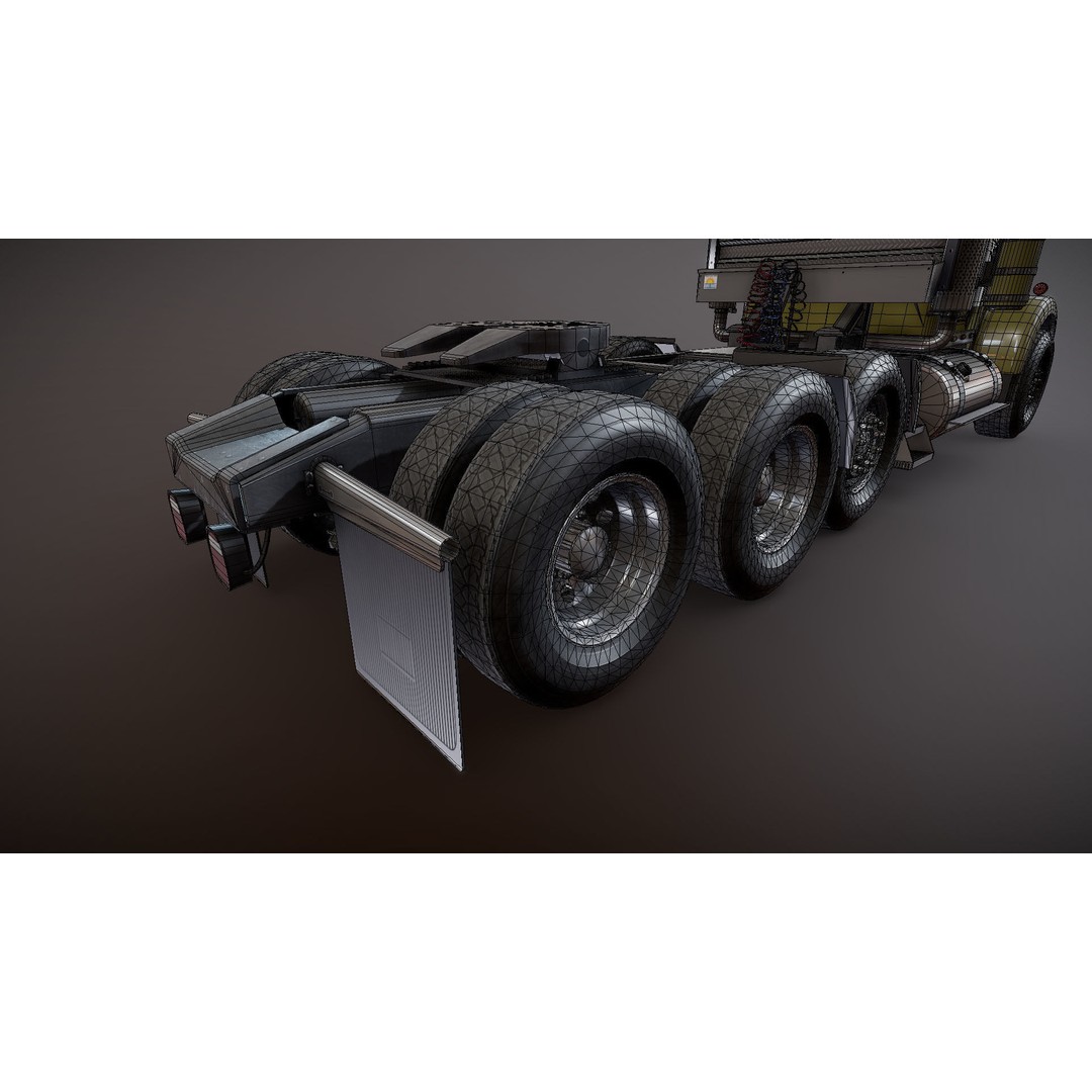 Kenworth W900A Day Cab 3D Model – Low Poly Game Ready Vehicle, FBX - View 31