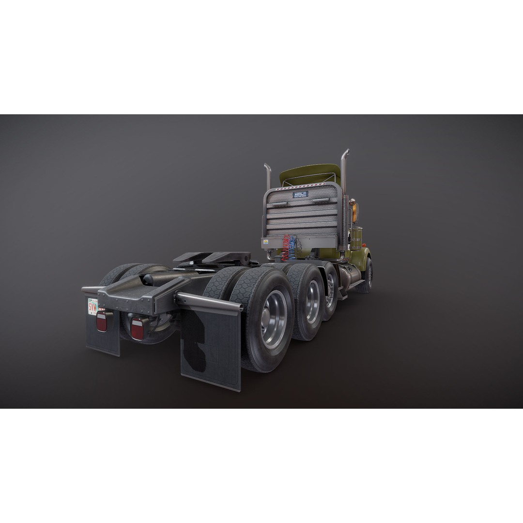 Kenworth W900A Day Cab 3D Model – Low Poly Game Ready Vehicle, FBX - View 37