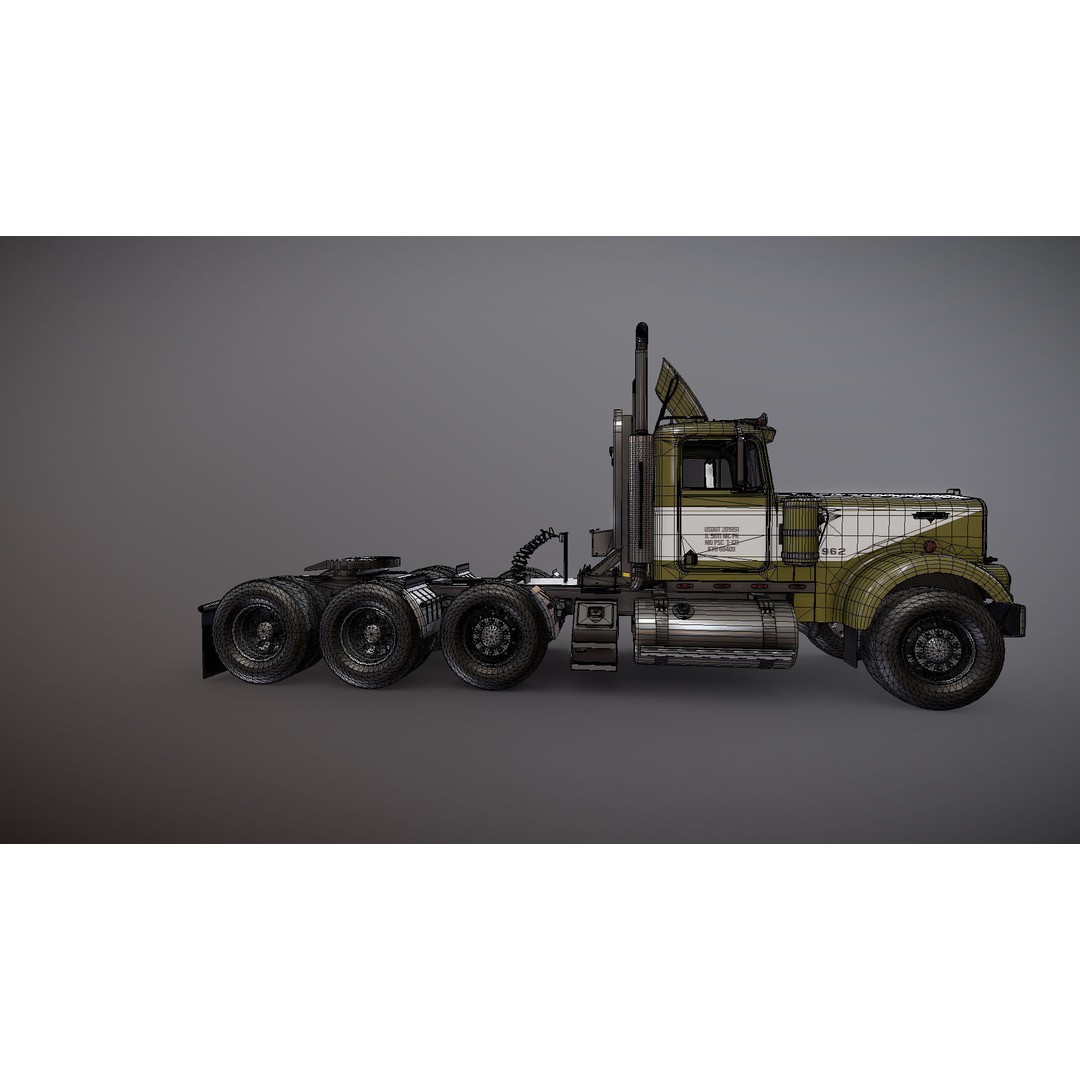 Kenworth W900A Day Cab 3D Model – Low Poly Game Ready Vehicle, FBX - View 38