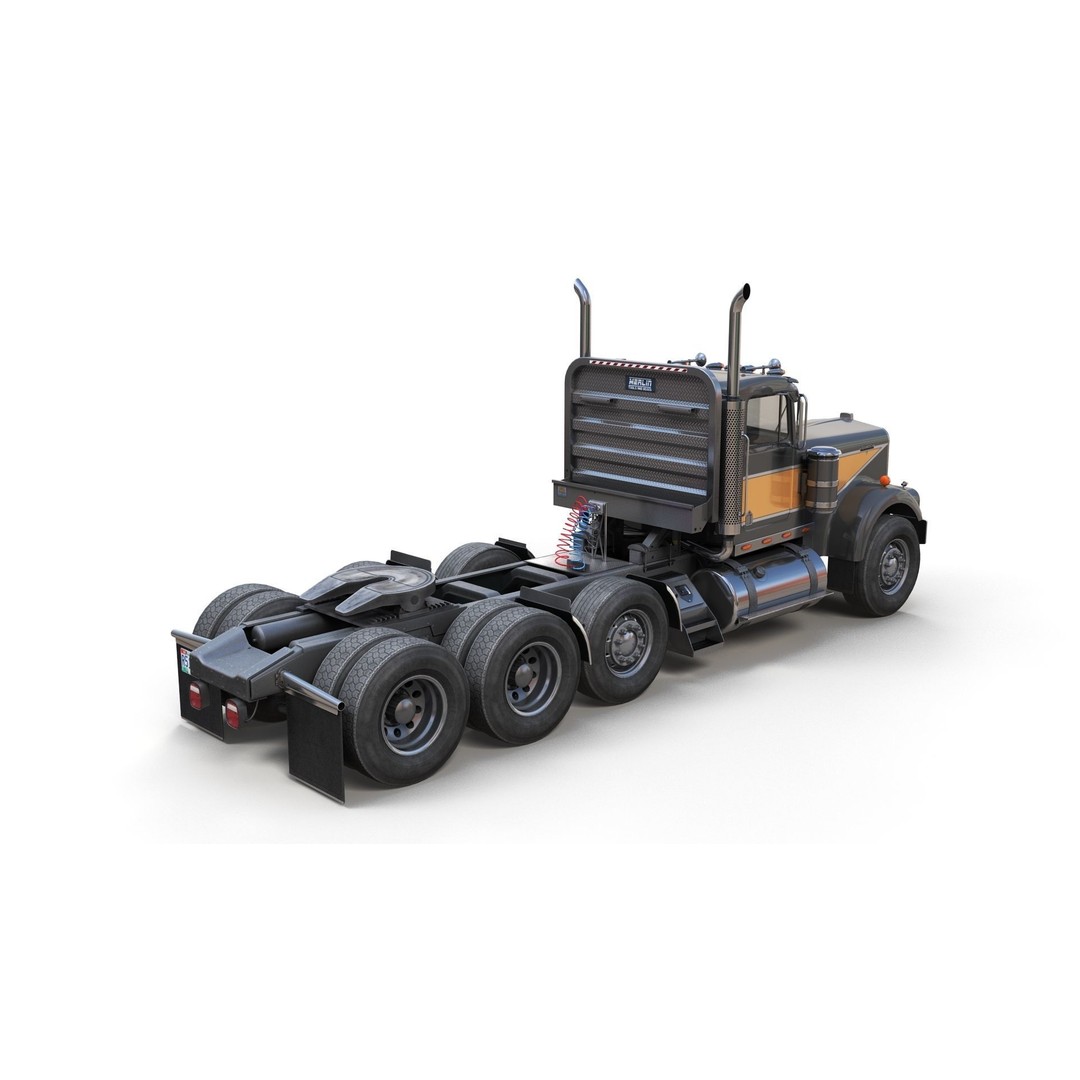 Kenworth W900A Day Cab 3D Model – Low Poly Game Ready Vehicle, FBX - View 4