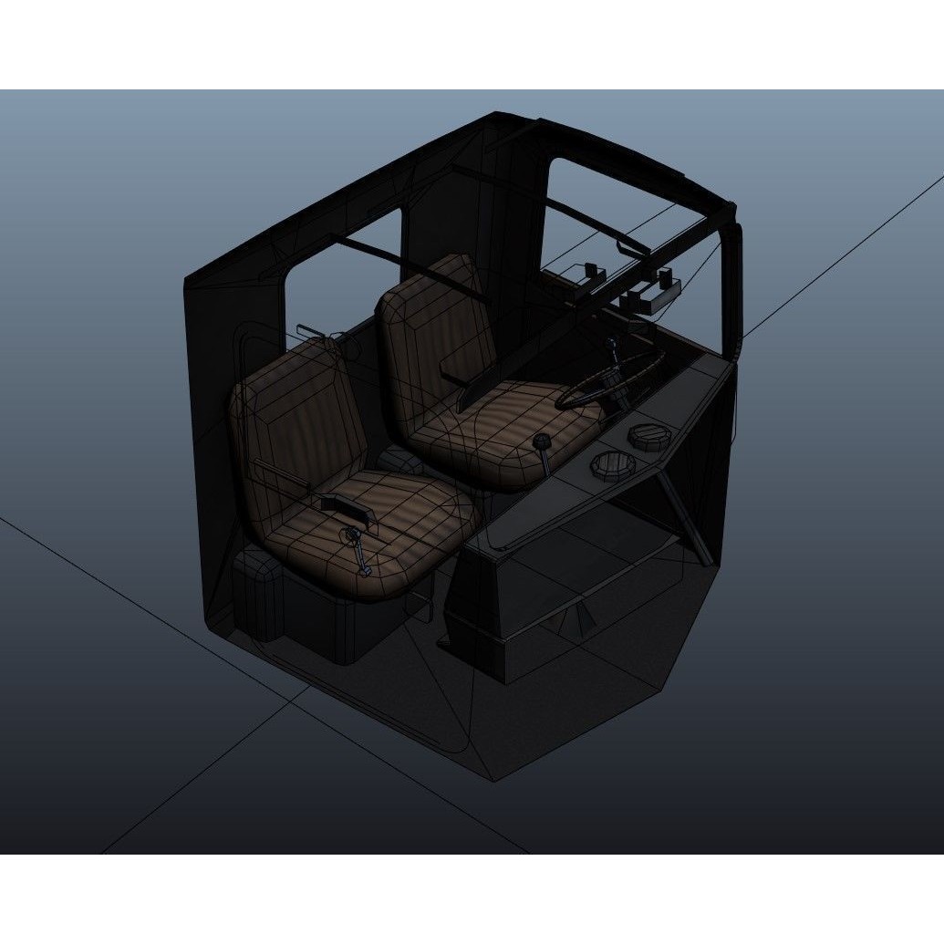 Kenworth W900A Day Cab 3D Model – Low Poly Game Ready Vehicle, FBX - View 44