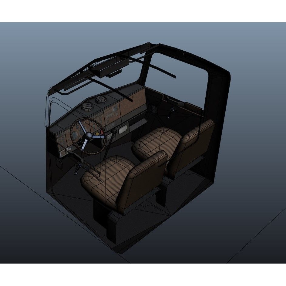 Kenworth W900A Day Cab 3D Model – Low Poly Game Ready Vehicle, FBX - View 45