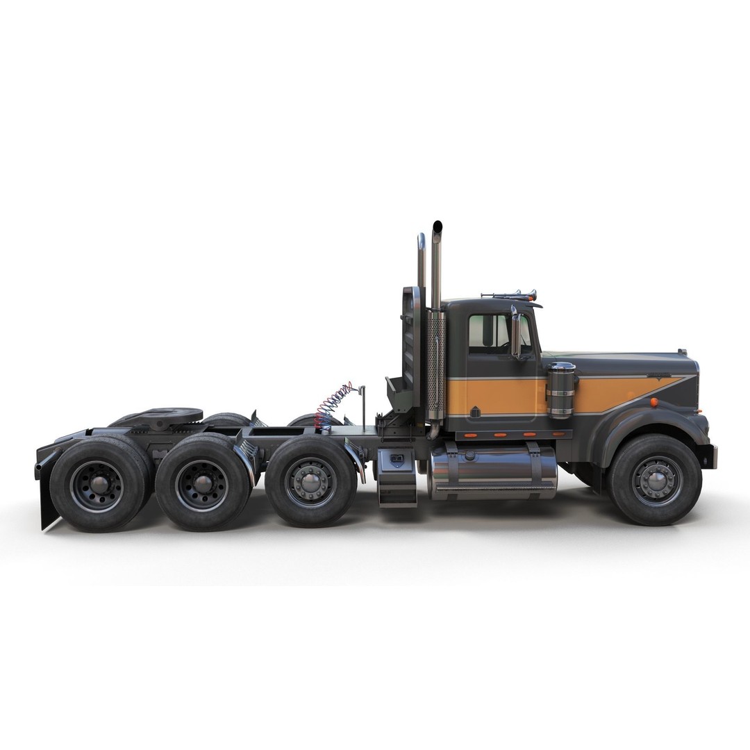 Kenworth W900A Day Cab 3D Model – Low Poly Game Ready Vehicle, FBX - View 5