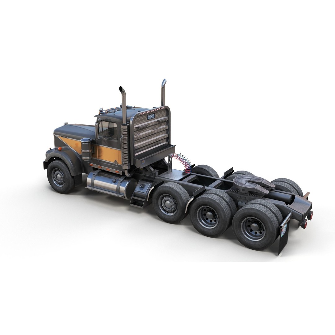 Kenworth W900A Day Cab 3D Model – Low Poly Game Ready Vehicle, FBX - View 6