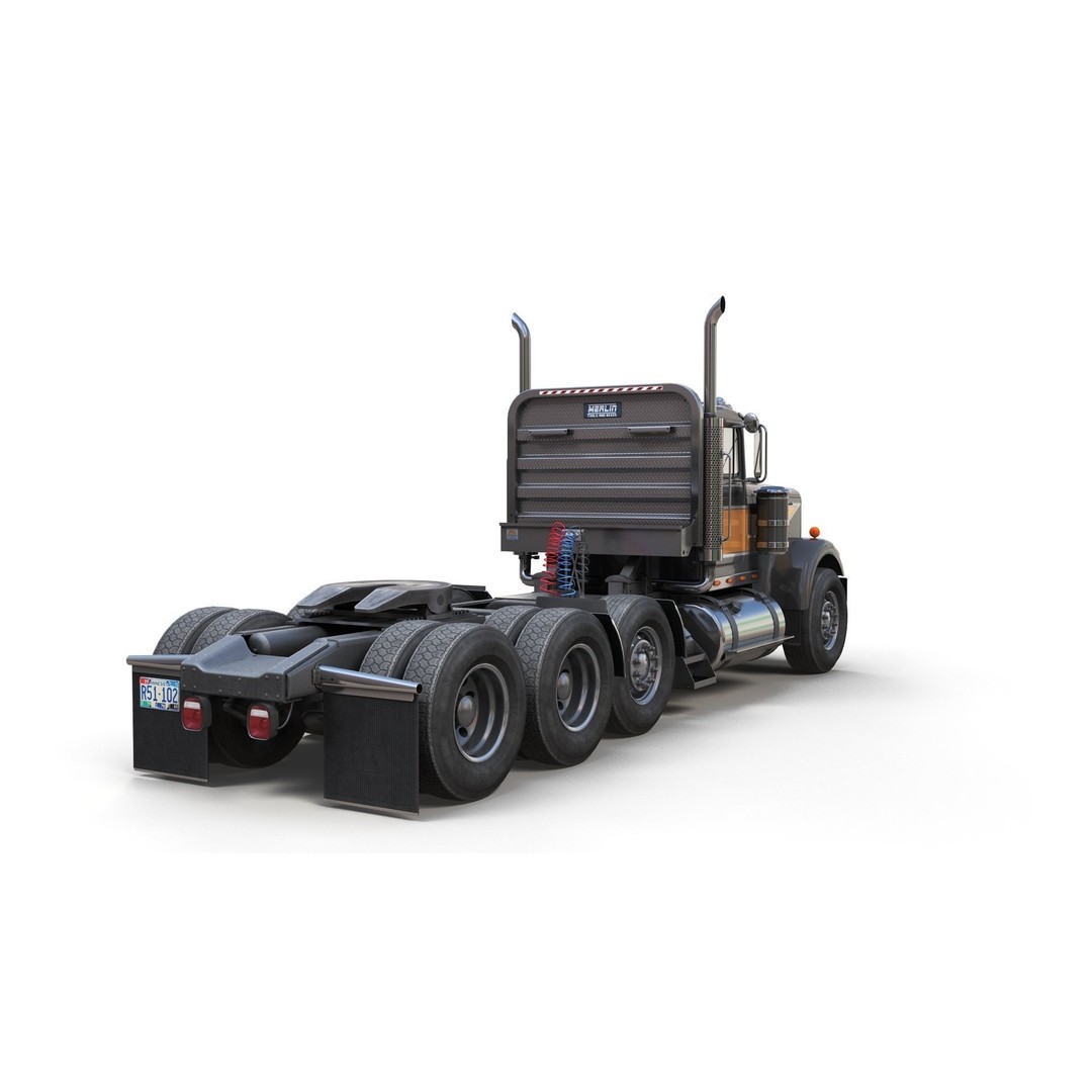 Kenworth W900A Day Cab 3D Model – Low Poly Game Ready Vehicle, FBX - View 8