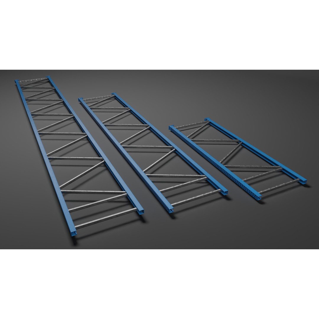 Pallet Racking System 3D Model – Low Poly Modular Asset for Games, FBX - View 11