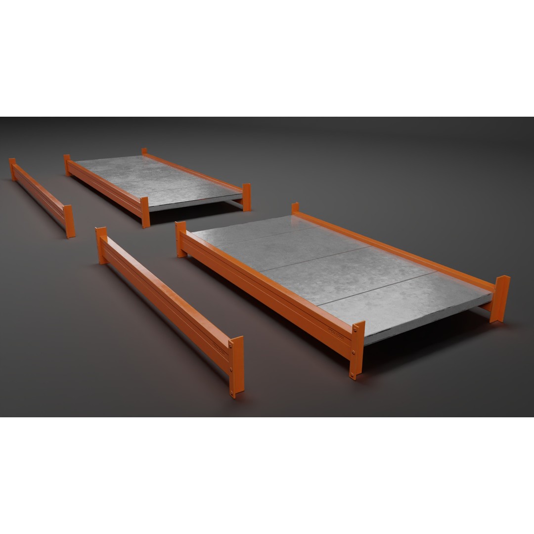 Pallet Racking System 3D Model – Low Poly Modular Asset for Games, FBX - View 5