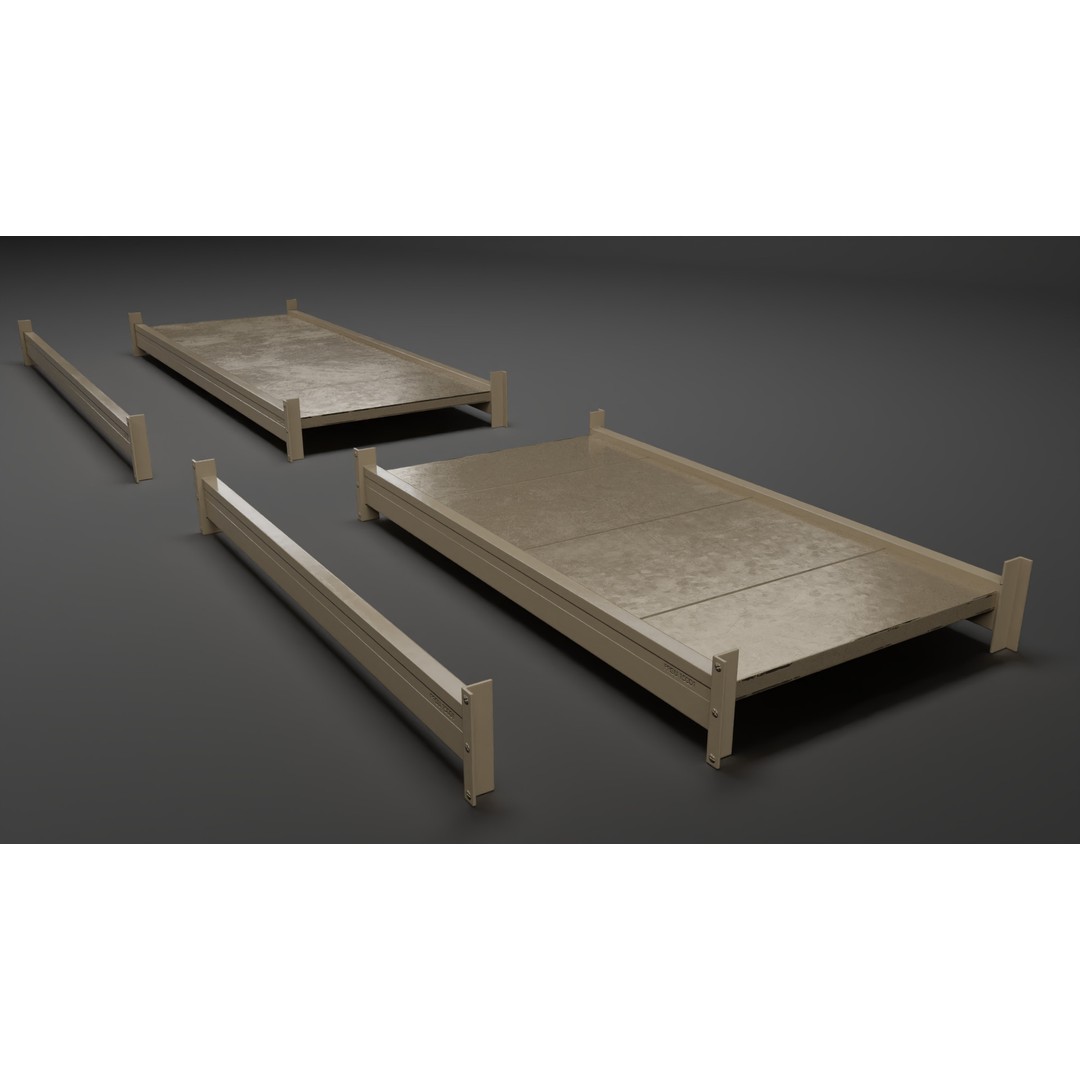 Pallet Racking System 3D Model – Low Poly Modular Asset for Games, FBX - View 6