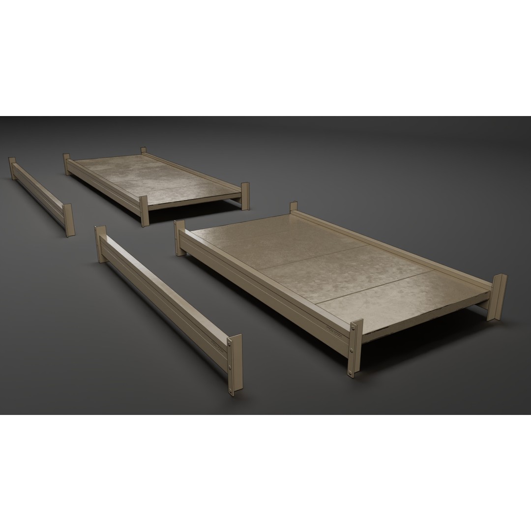 Pallet Racking System 3D Model – Low Poly Modular Asset for Games, FBX - View 7
