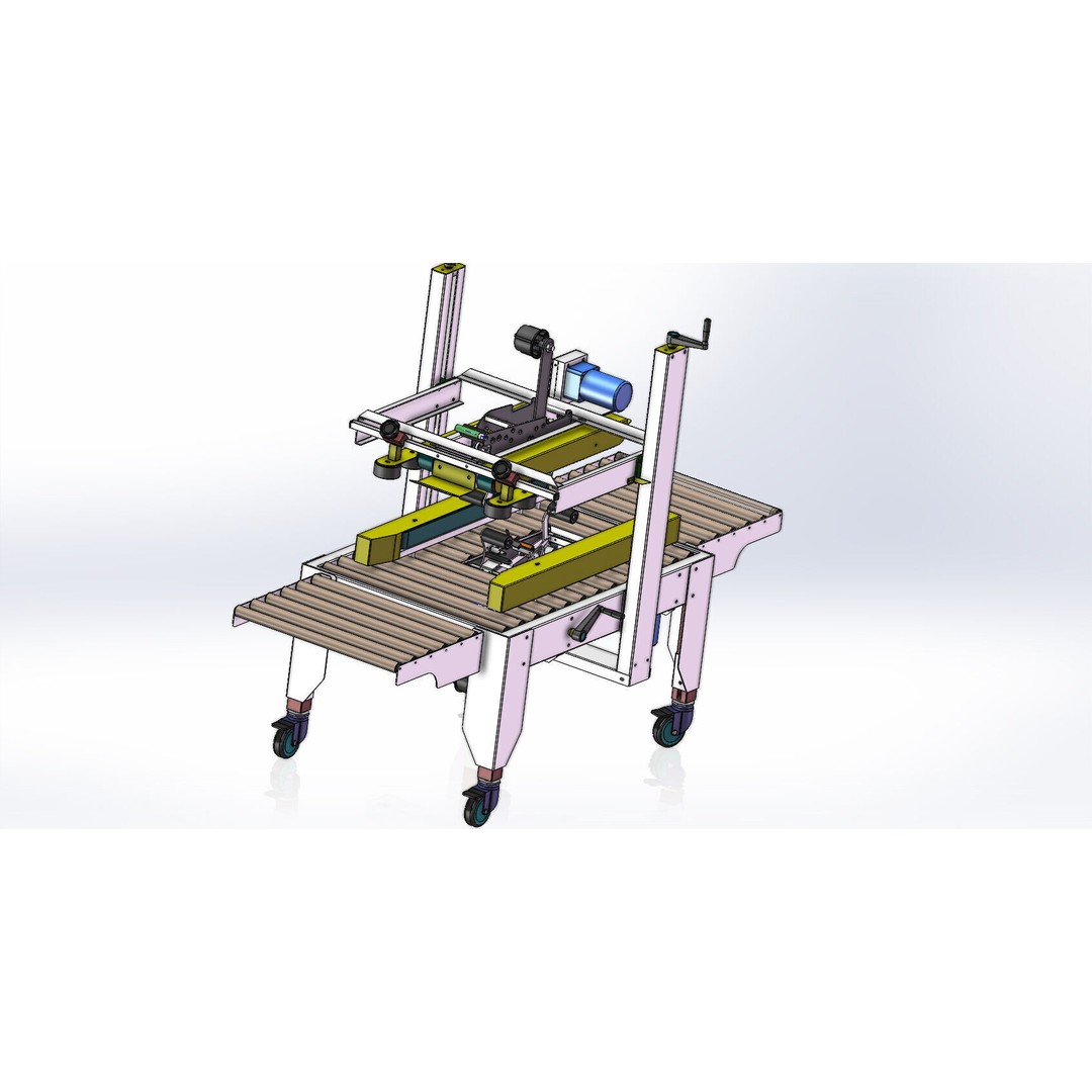 Carton Sealing Machine 3D Model – Industrial Packaging Automation, FBX - View 10
