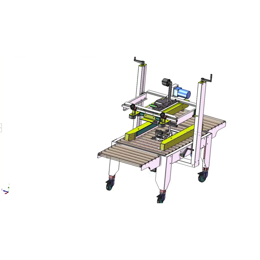 Carton Sealing Machine 3D Model – Industrial Packaging Automation, FBX - View 13