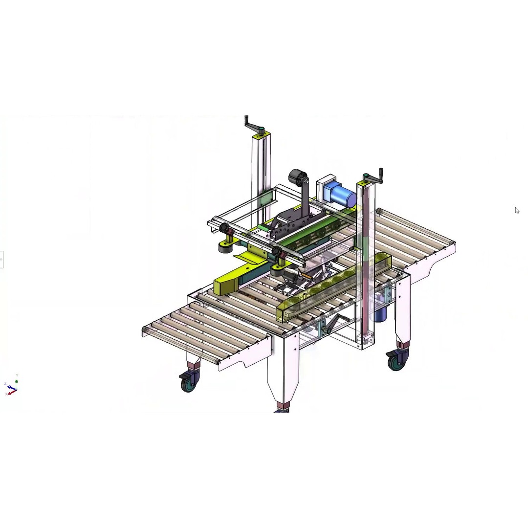 Carton Sealing Machine 3D Model – Industrial Packaging Automation, FBX - View 7