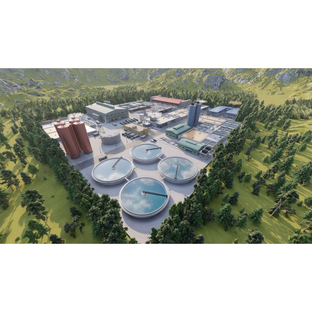 Water Treatment Plant 3D Model – Industrial Design, FBX, OBJ, Game-Ready - View 10