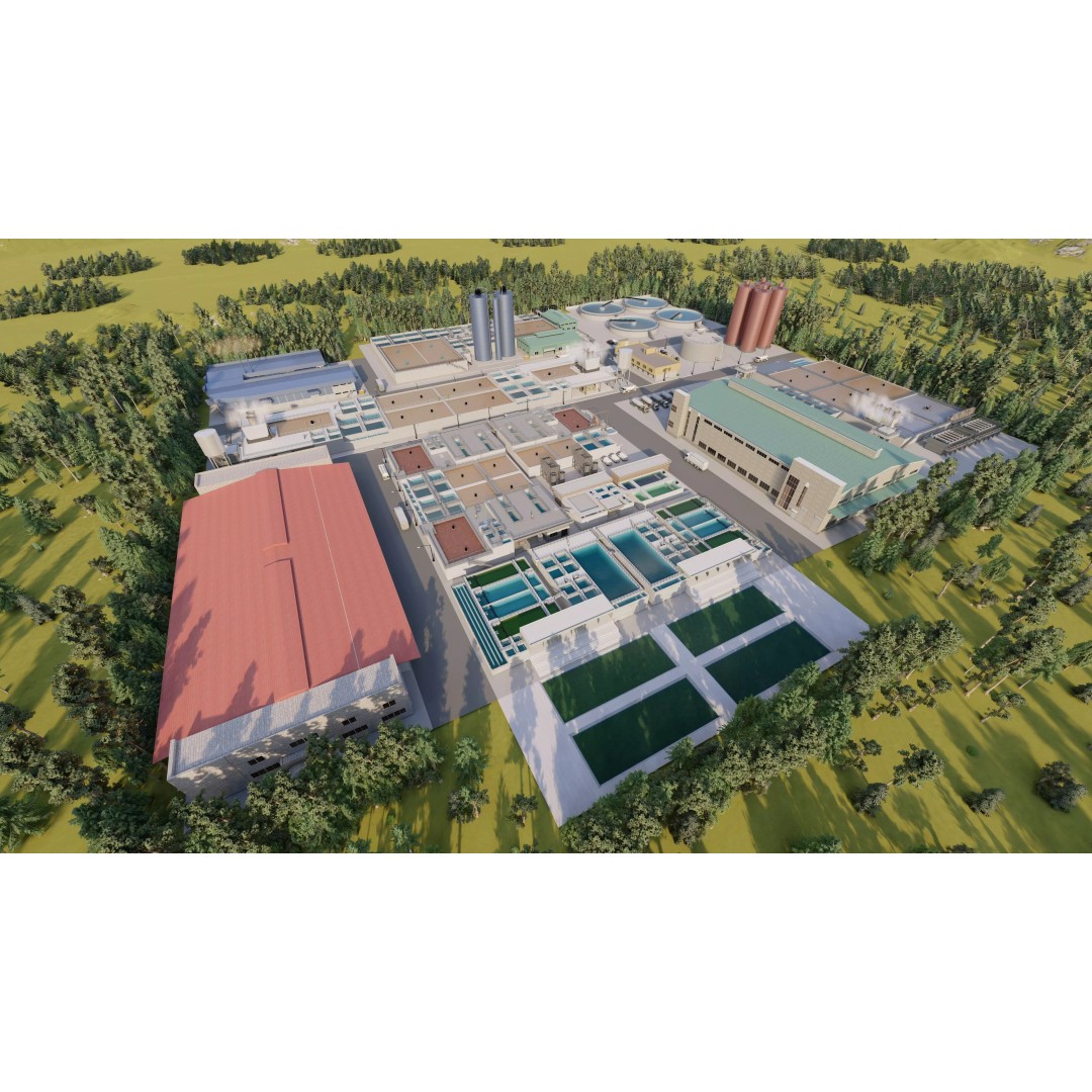Water Treatment Plant 3D Model – Industrial Design, FBX, OBJ, Game-Ready - View 2