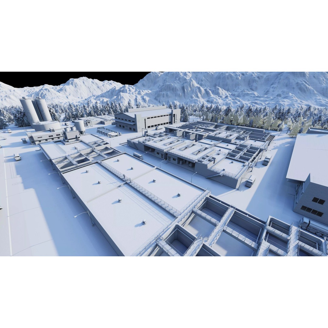Water Treatment Plant 3D Model – Industrial Design, FBX, OBJ, Game-Ready - View 23