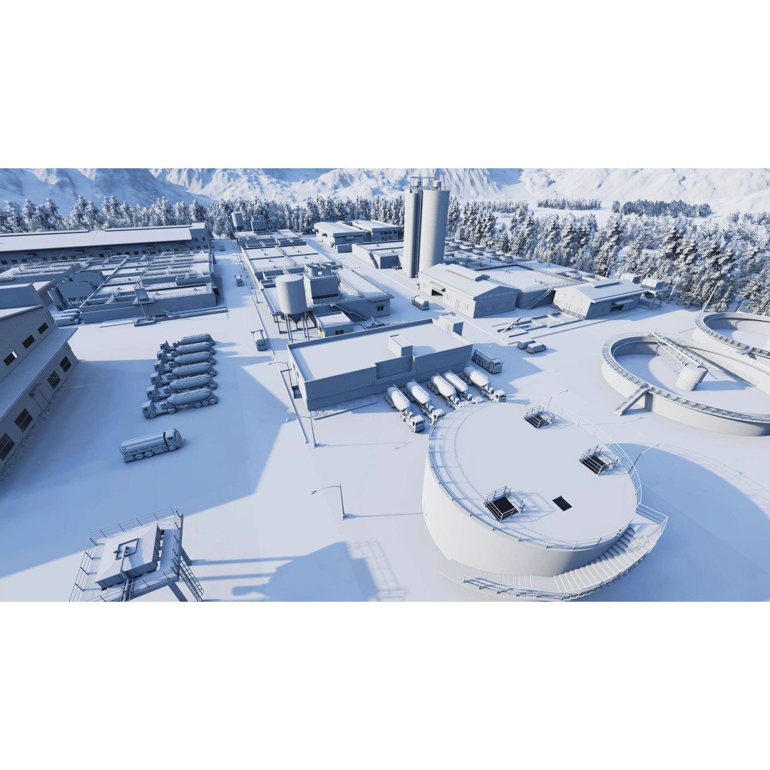 Water Treatment Plant 3D Model – Industrial Design, FBX, OBJ, Game-Ready - View 24