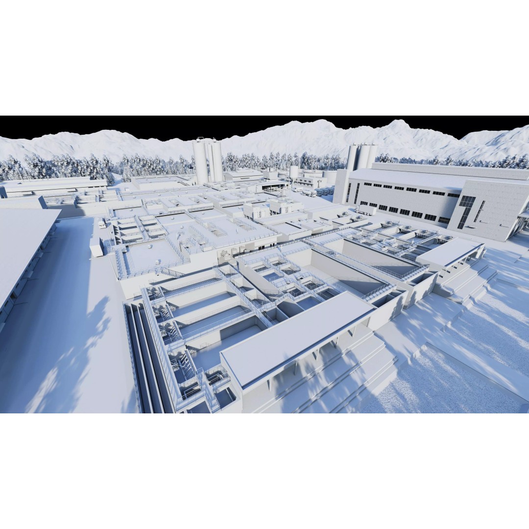 Water Treatment Plant 3D Model – Industrial Design, FBX, OBJ, Game-Ready - View 25
