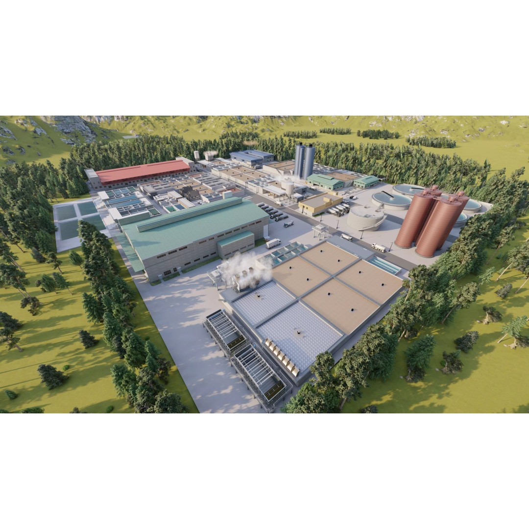 Water Treatment Plant 3D Model – Industrial Design, FBX, OBJ, Game-Ready - View 3
