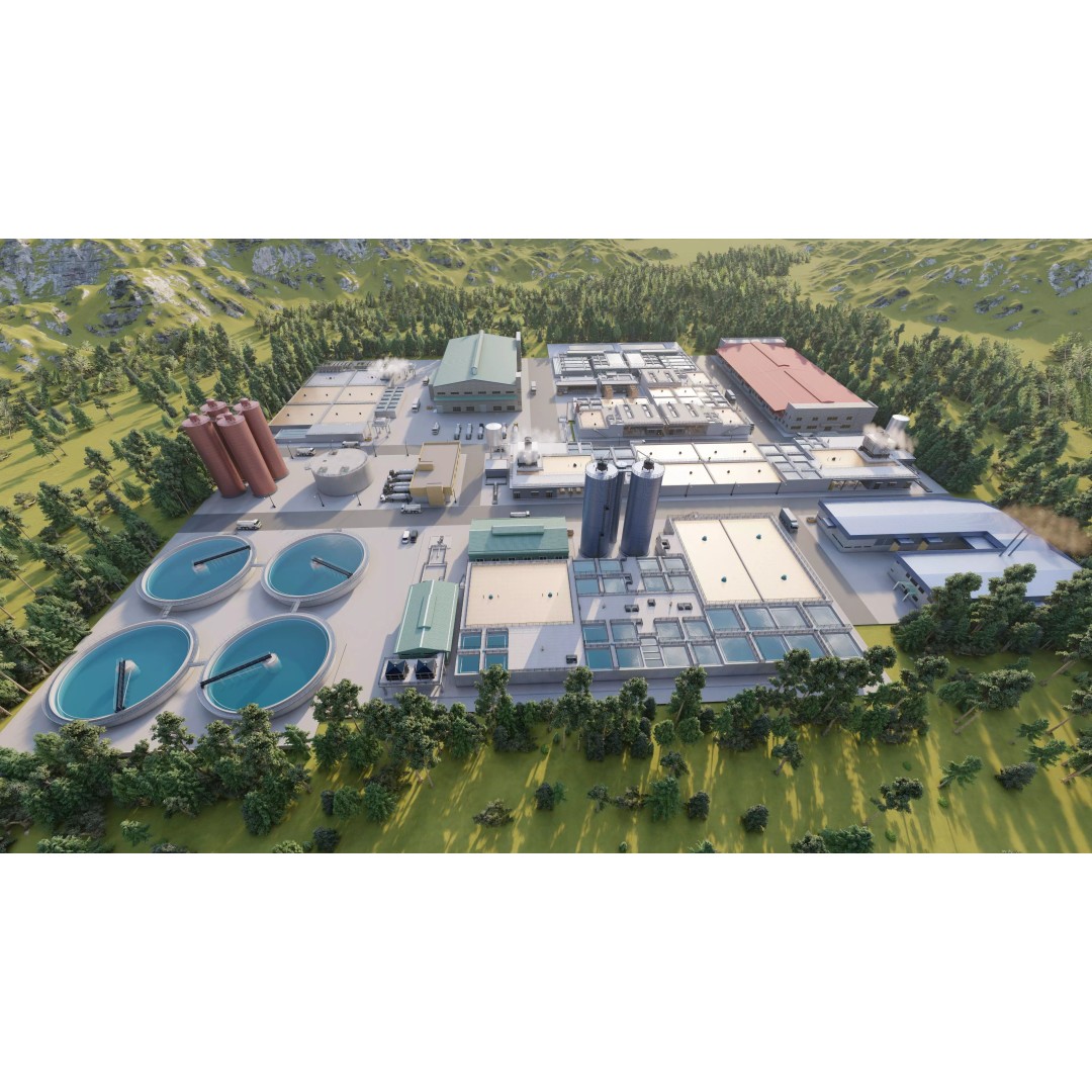 Water Treatment Plant 3D Model – Industrial Design, FBX, OBJ, Game-Ready - View 4