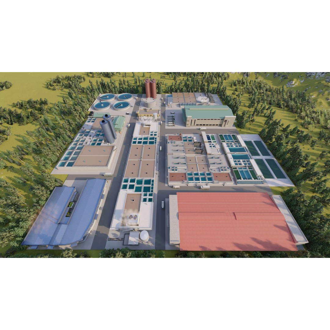 Water Treatment Plant 3D Model – Industrial Design, FBX, OBJ, Game-Ready - View 5