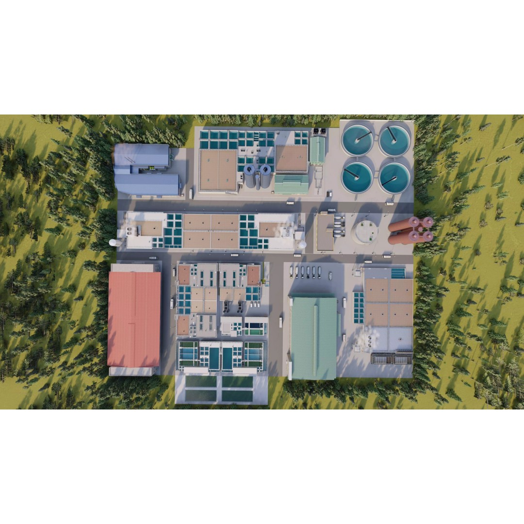Water Treatment Plant 3D Model – Industrial Design, FBX, OBJ, Game-Ready - View 8